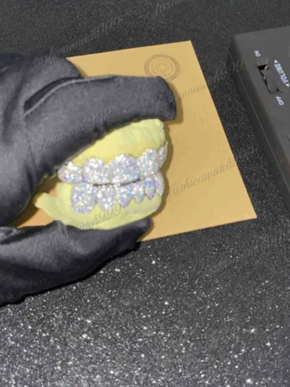 Silver Crystal Grillz Set with Clear Stones